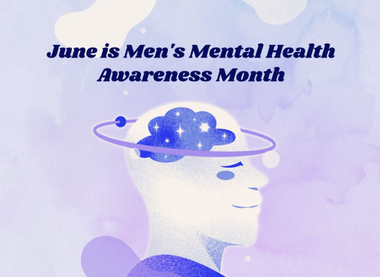 June is Men's Mental Health Awareness Month graphic