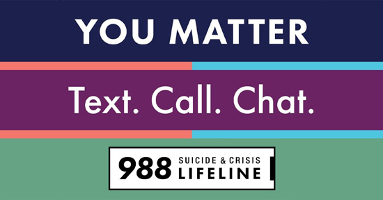 988 Lifeline Suicide Crisis Graphic