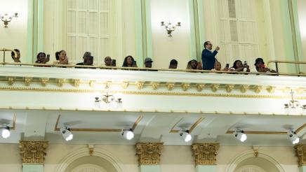 Assembywoman Wilson's guests in the Assembly Gallery for the 50th Anniversary of Hip Hop
