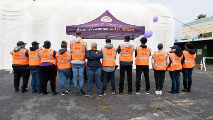 Volunteers at Operation Gobble Gobble with Assemblywoman Wilson