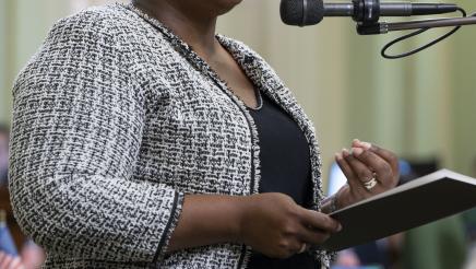 Assemblywoman Lori Wilson presenting AB 1955 Safety Act on the Assembly Floor